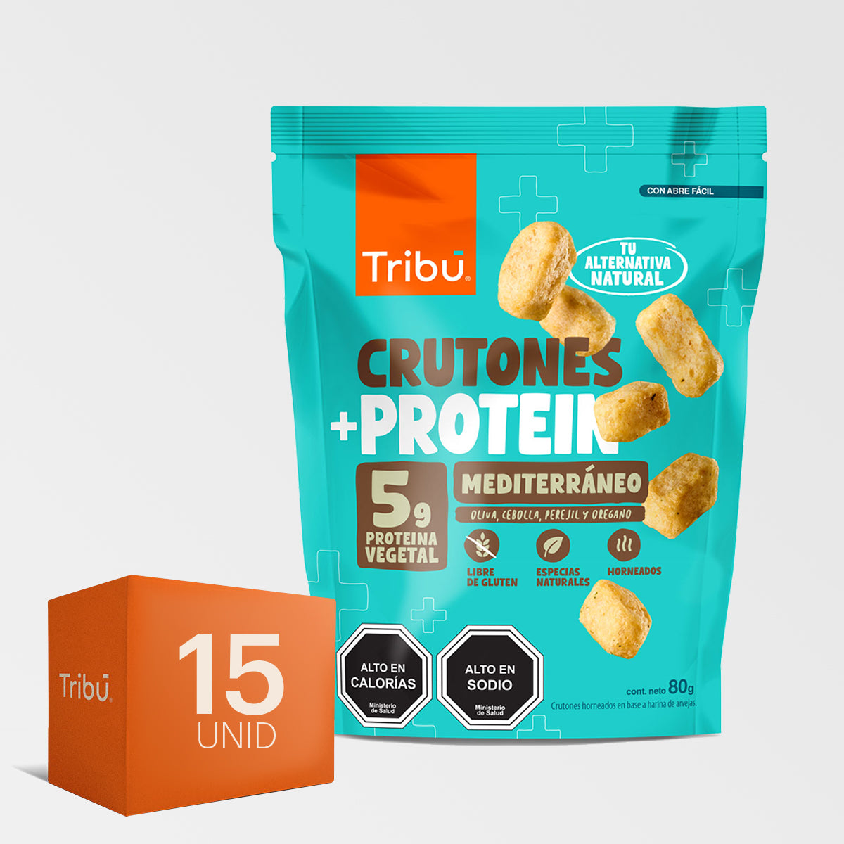 CAJA CRUTONES PROTEIN MEDITERRANEO 80G (CAJA MASTER 15 UNIDADES)