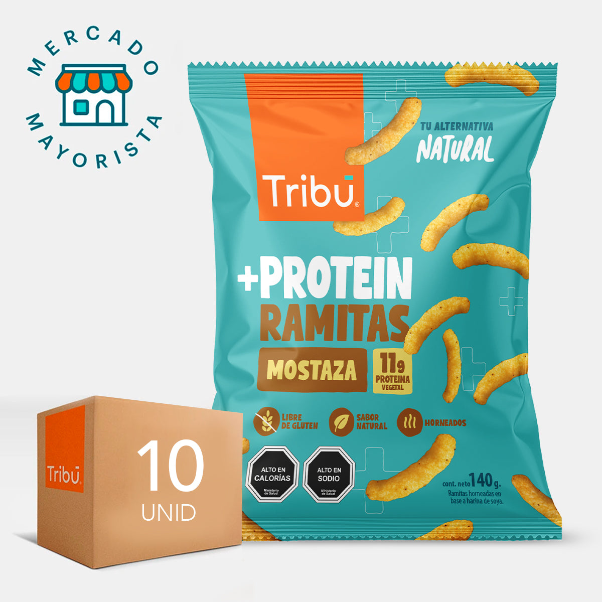 Protein Ramitas Mostaza 140g Tamaño XL (10 unidades) (Copia)
