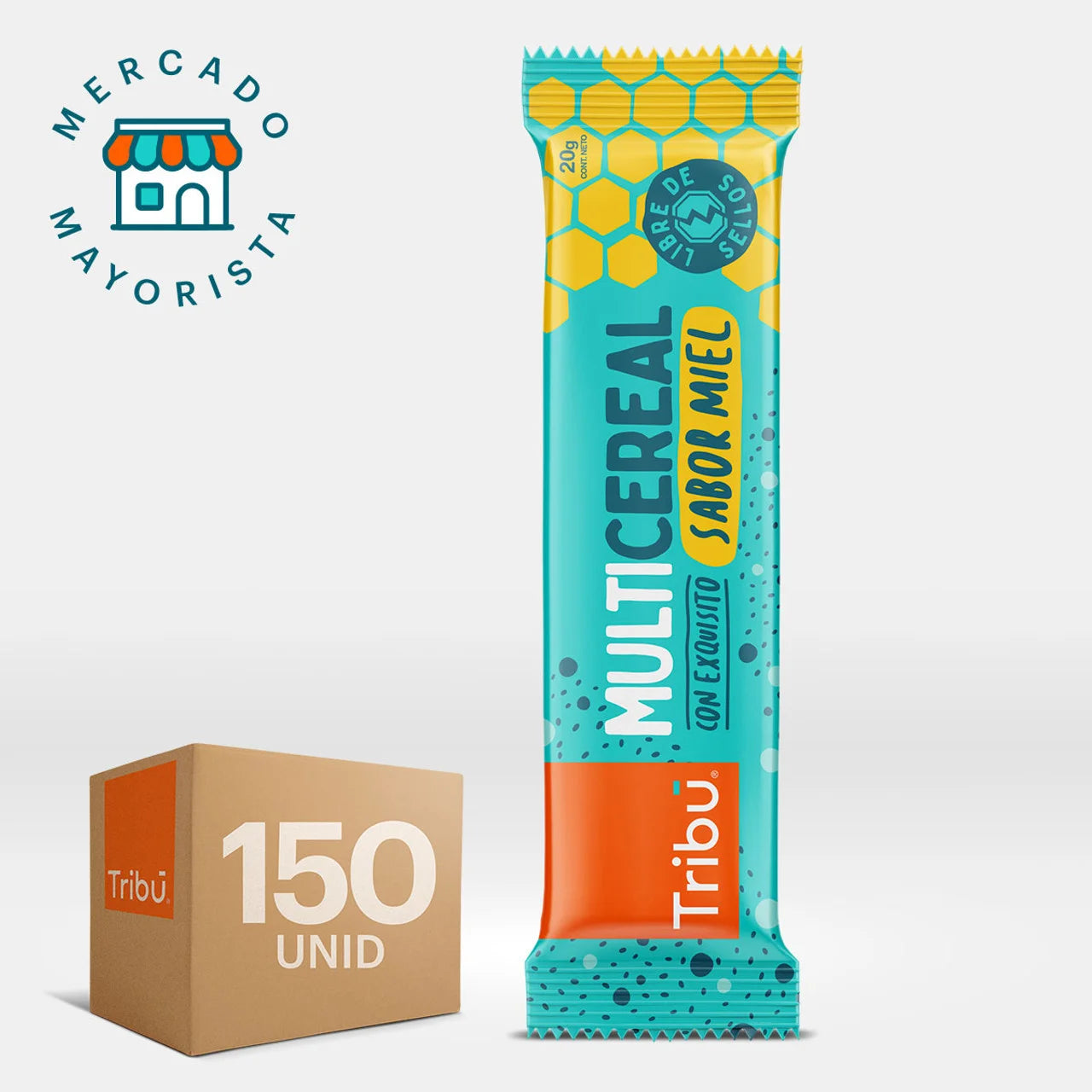 BARRA CEREAL MIEL TRIBÚ 20 GRS (CAJA MÁSTER 150 UNIDADES)
