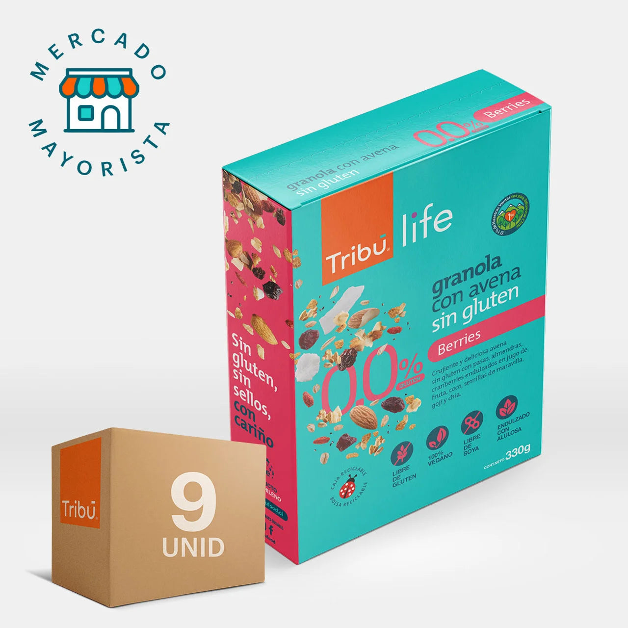 GRANOLA BERRIES TRIBÚ 330 GRS (CAJA MÁSTER 9 UNIDADES)