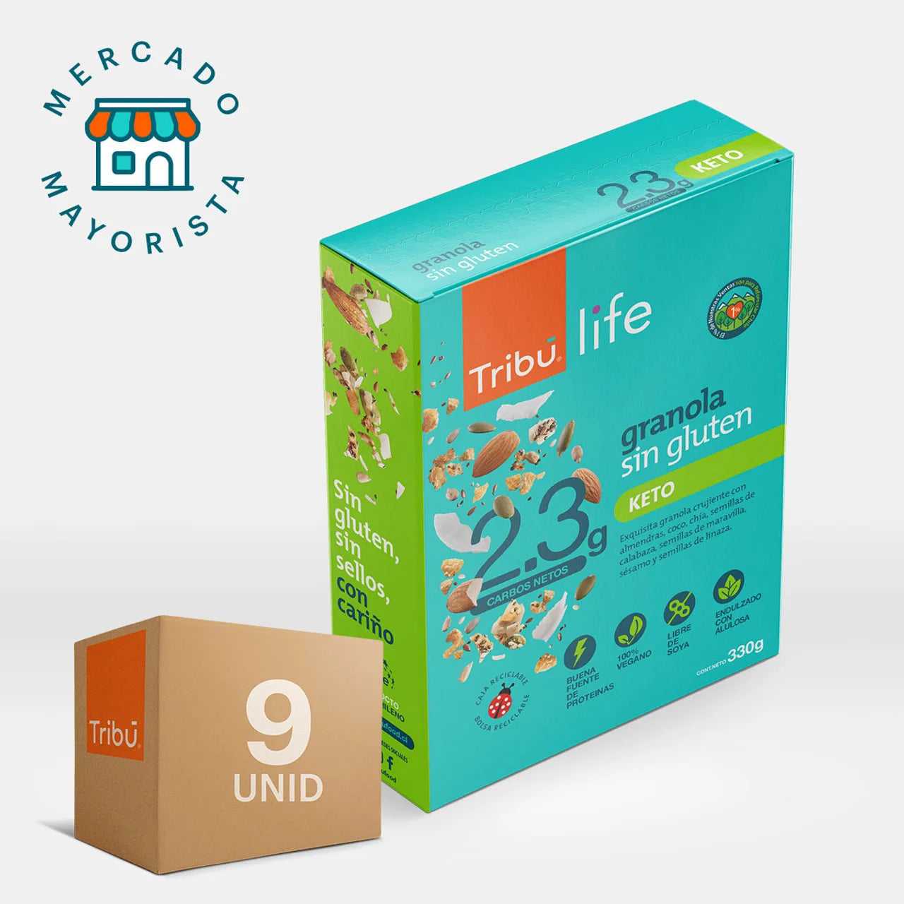 GRANOLA KETO TRIBÚ 330 GRS (CAJA MÁSTER 9 UNIDADES)