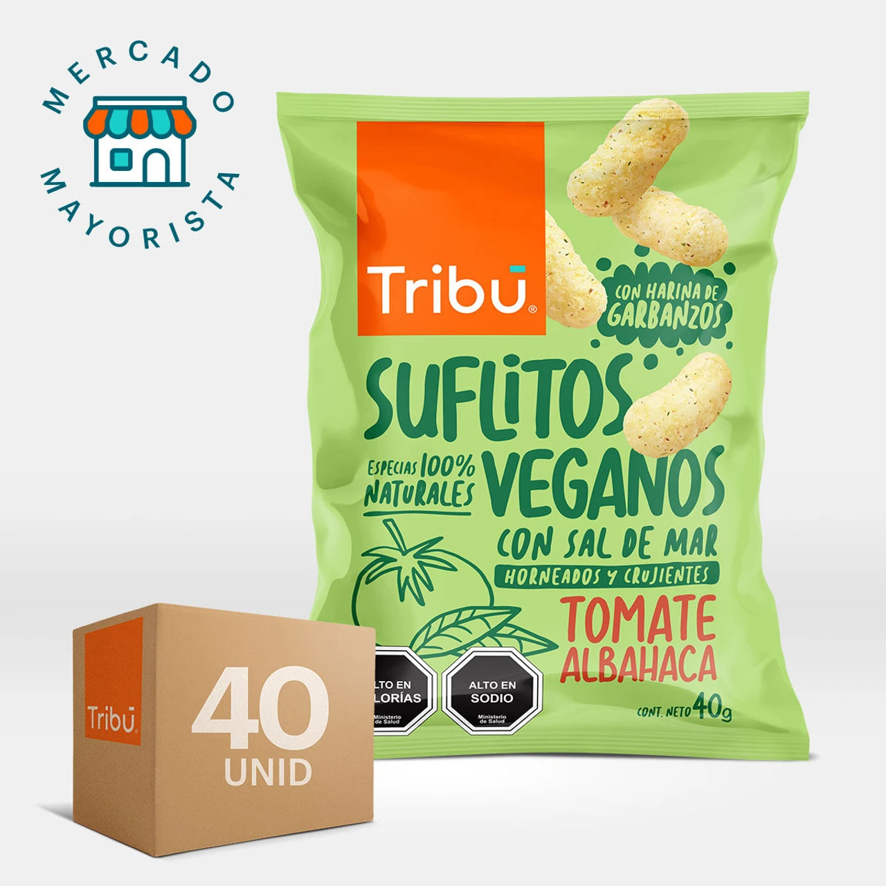 SUFLITOS VEGANOS TOMATE ALBAHACA 40GR (40 UNIDADES)
