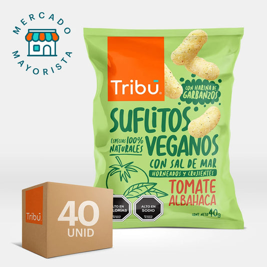 SUFLITOS VEGANOS TOMATE ALBAHACA 40GR (40 UNIDADES)