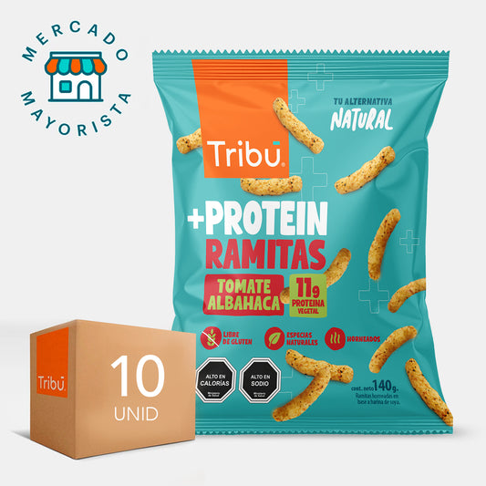 Protein Ramitas Tomate-Albahaca 140g Tamaño XL (10 unidades)