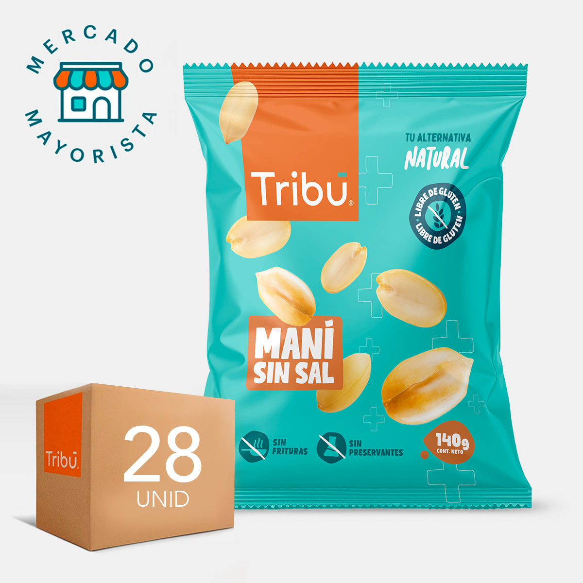 Mani sin Sal 140g (28 unidades)