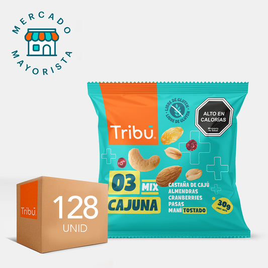 MIX CAJUNA TRIBÚ 30 GRS (CAJA MÁSTER 128 UNIDADES)