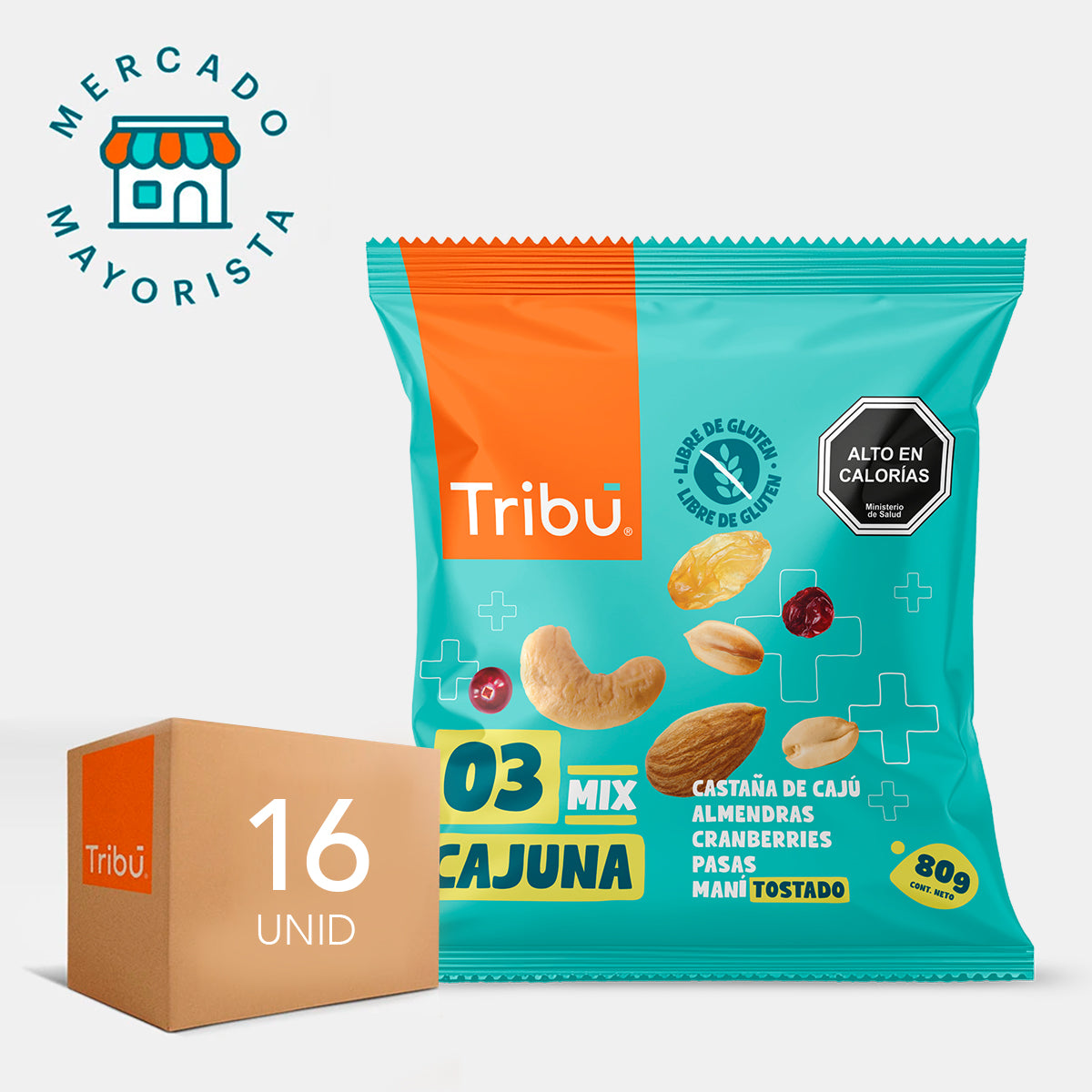 MIX CAJUNA TRIBÚ 80 GRS (CAJA MÁSTER 16 UNIDADES)