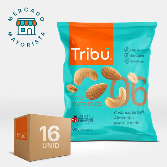 MIX PURO NUTS TRIBÚ 80 GRS (CAJA MÁSTER 16 UNIDADES)